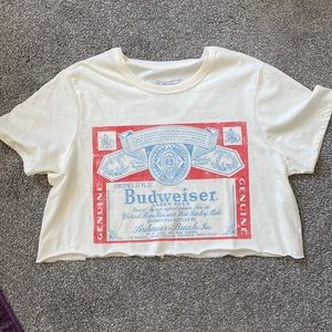 xL cropped budweiser tee, never been worn